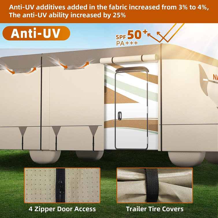 NARELECT Upgraded Class C RV Cover, Fits 26'29' Camper Cover by